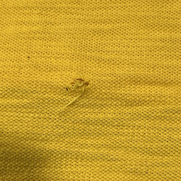 Vtg 90 Polo Ralph Lauren Yellow Multicolor Stripe Short Sleeve Men Sz Small Flaw - Picture 9 of 10